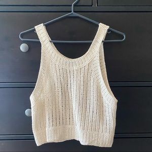 Zara cream coloured crochet style top